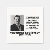T. Roosevelt Prijs Kans hard werken doen Servet (Voorkant)