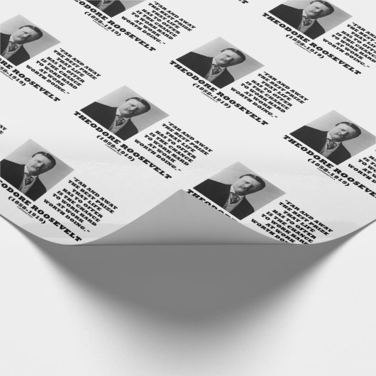T. Roosevelt Prize Chance Work Hard Work Doing Cadeaupapier (Hoek)