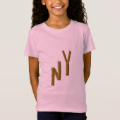 T-roze jersey-roze-shirt, meisjes CHOCOLAT NEW YOR T-shirt (Voorkant)
