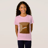 T-roze jersey-shirt, dunne meisjes CHOCOLAT USA T-shirt (Voorkant volledig)