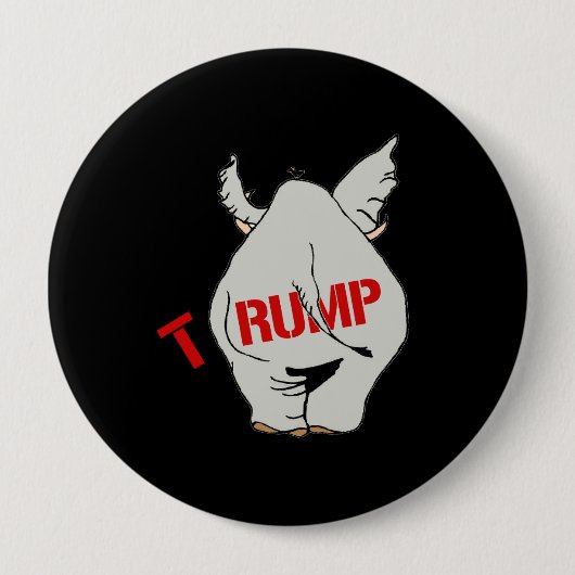 T-RUMP - Trump Elephant - Ronde Button 4,0 Cm (Voorkant)