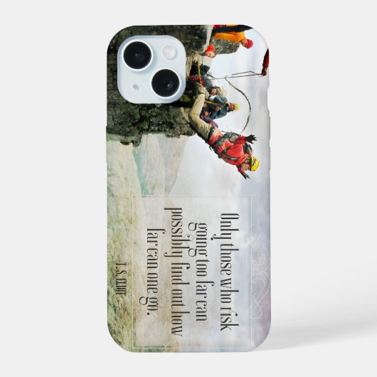 T.S. Eliot Inspirerend quote "Hoe ver" iPhone 15 Case (Achterkant)