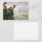 T.S. Eliot Inspirerend quote "Hoe ver" Notitiekaartje (Voorkant / Achterkant)