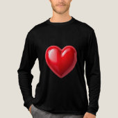 T-Shir،،،،Levendig Rood Hart Illustratie Tri-Blend Shirt (Voorkant volledig)