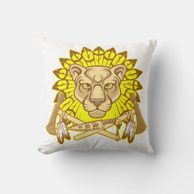 T-Shir Totem - Cougart Kussen (Voorkant)