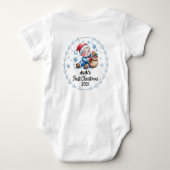 T-shirt0Gepersonaliseerde baby's eerste kerst 2025 Romper (Achterkant)