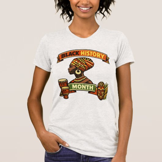 T-shirt '100 jaar Black History Month' (Voorkant)
