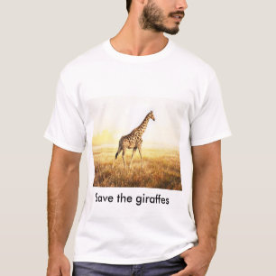 T-shirt 100 % katoen - "Save the giraffes" -
