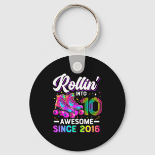 T-shirt 10e verjaardag meisje 10 jaar oud roller s sleutelhanger