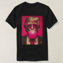 T-shirt 2025 Grappig Cool Donald Trump Roze Bubble