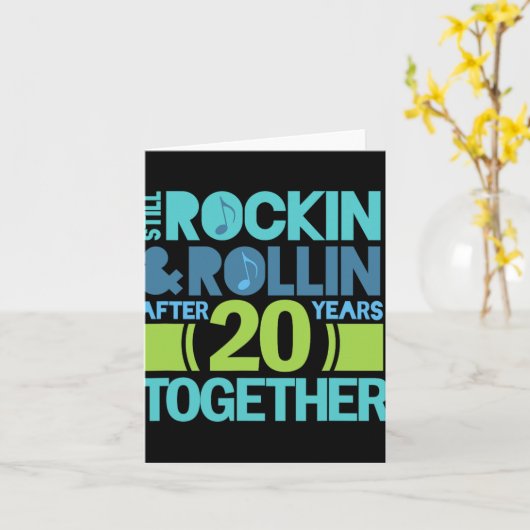 T-shirt 20-jarig jubileum 20 jaar samen koppels kaart (Gele Bloem)