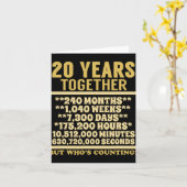 T-shirt 20-jarig jubileum 20e huwelijkscadeau kaart (Gele Bloem)