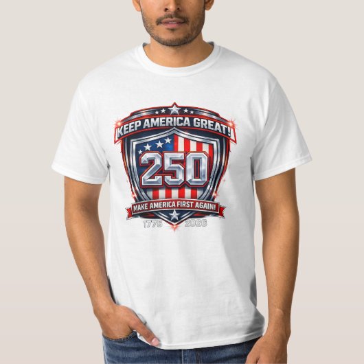 T-shirt '250 jaar vrijheid – Houd Amerika Groot'  (Voorkant)