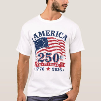 T-shirt 250-jarig Amerika- jubileum Patriottische