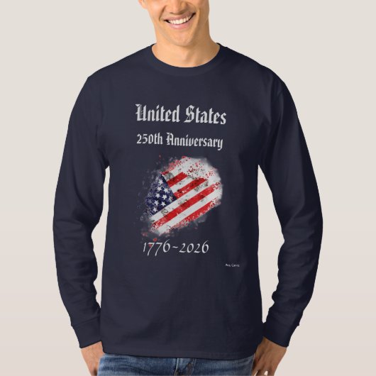 T-shirt 250ste verjaardag VS (Voorkant)