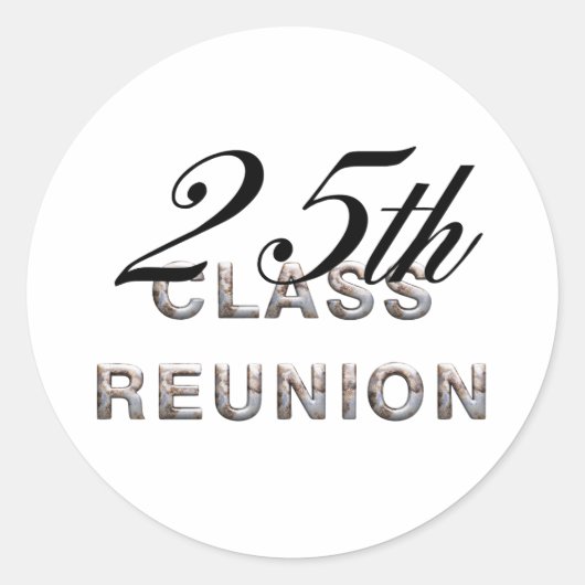 T-SHIRT 25e klas reunion Ronde Sticker (Voorkant)
