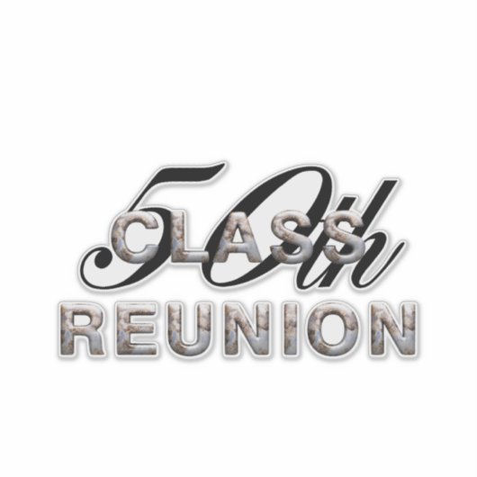 T-SHIRT 50e klas reünie Sticker (Voorkant)