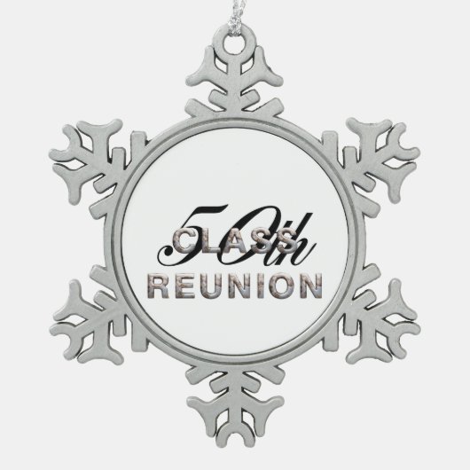 T-SHIRT 50e klas reünie Tin Sneeuwvlok Ornament (Voorkant)