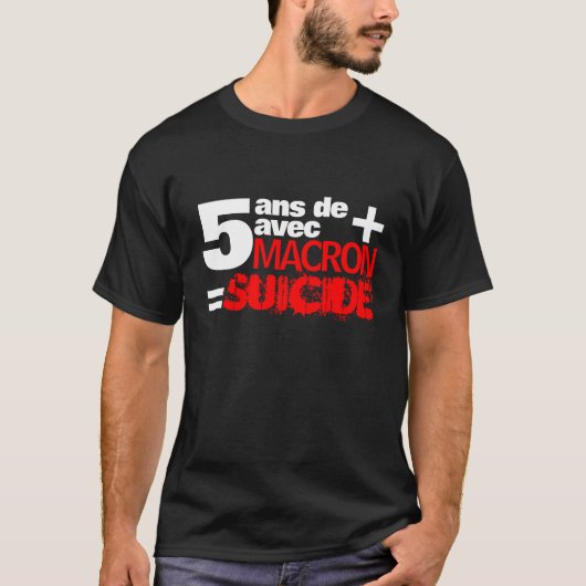 T-shirt 5 jaar + Macron = SUICIDE - Black Men tee (Voorkant)