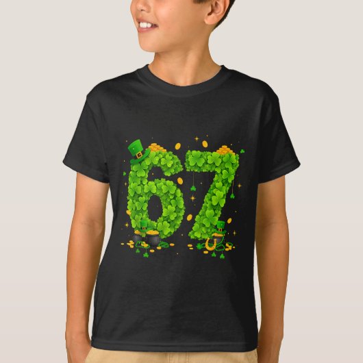 T-shirt 67 Meme Shamrocks Zes Zeven (Voorkant)