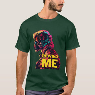 T shirt 80s retro tijger zonnebril Rewind me famil
