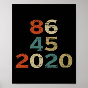 T-Shirt 86 45 2020 Funny Anti-Trump Biden Harris Poster