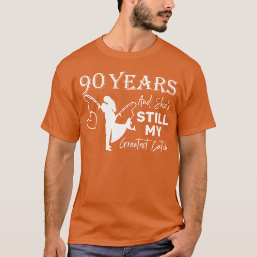 T-shirt '90 Years Greatest Catch 90th Wedding Anni (Voorkant)