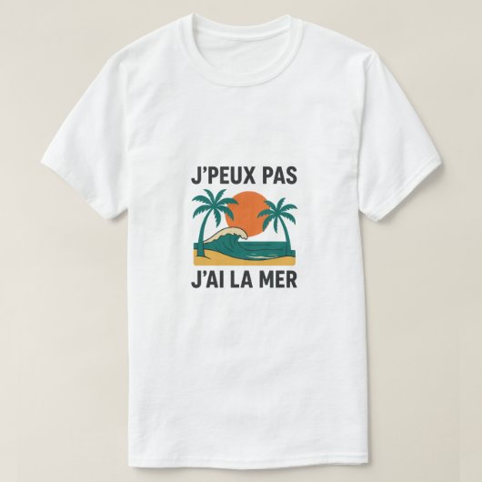 T-shirt aan het strand - Vacances & Eté (Design voorkant)