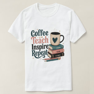 T-shirt 'Aangedreven door koffie en klaslokaalchao