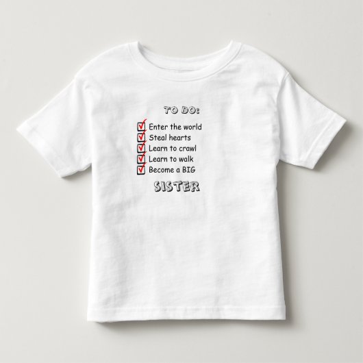 T-shirt Aankondiging Oudere Zus (Voorkant)