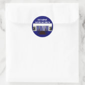 T-SHIRT aantrekken Ronde Sticker (Tas)