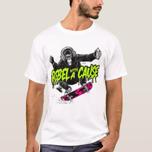 T-Shirt aap skateboarden (Voorkant)