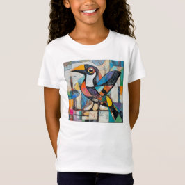 T-shirt abstracte vogelkunst
