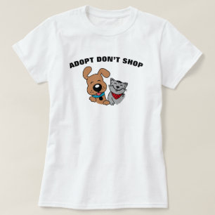 T-Shirt 'Adopteer geen huisdier in de winkel' Hond