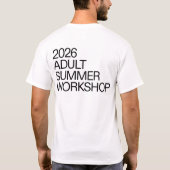 T-shirt Adult Summer Workshop 2026 (Wit) (Achterkant)