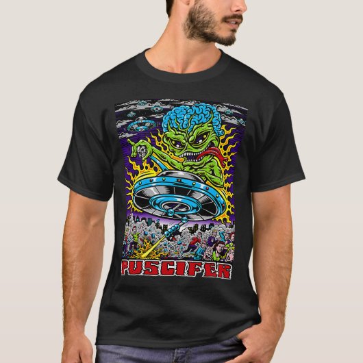 T-shirt 'Alien Invasion Earth Mission' Essentials (Voorkant)
