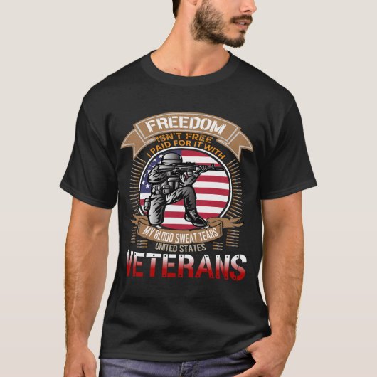 T-shirt als hulde aan Amerikaanse militaire vetera (Voorkant)