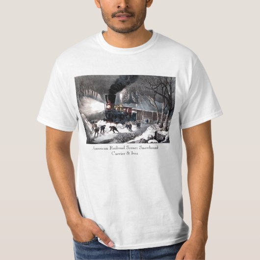 T Shirt: American Railroad Scene: Snowbound T-shirt (Voorkant)