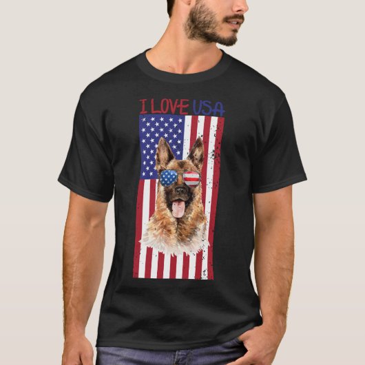 T-shirt Amerikaanse vlag op 4 juli (Voorkant)