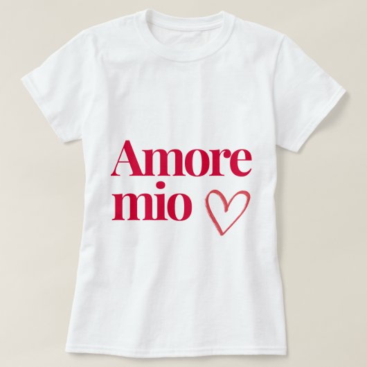 T-shirt Amore Mio ❤️ - Romantische katoenen smart (Design voorkant)