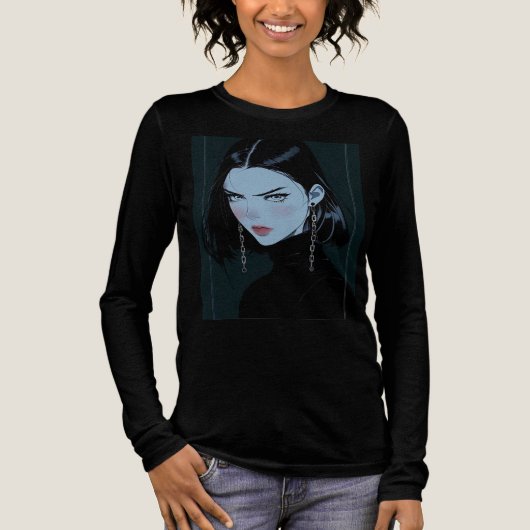 T-Shirt anime stemming op met aangelijnde haken (Voorkant)