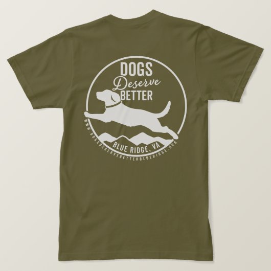 T-Shirt Army Green White Logo (Design achterkant)