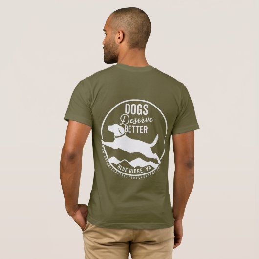 T-Shirt Army Green White Logo (Achterkant volledig)