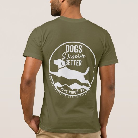 T-Shirt Army Green White Logo (Achterkant)