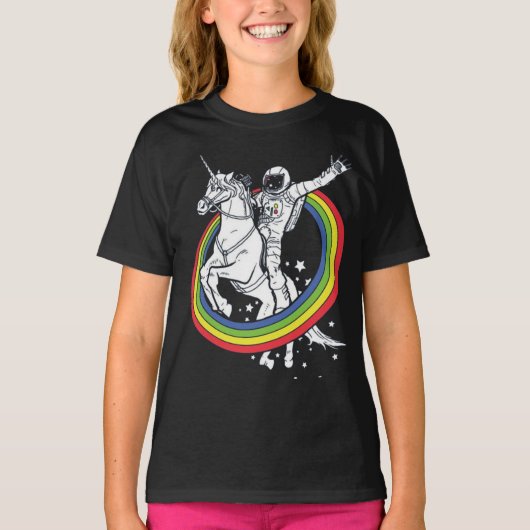 T-shirt astronaut op eenhoorn (Voorkant)