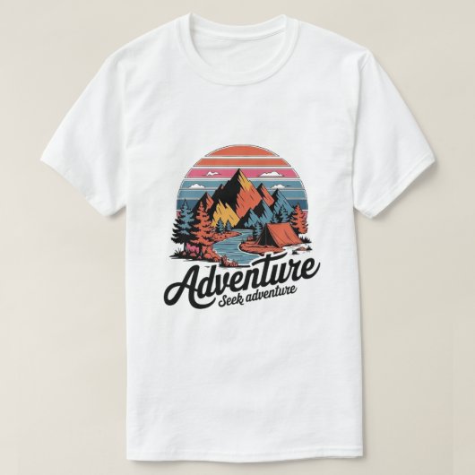T-shirt 'Avontuur zoeken': Perfect vakantiegeschen (Design voorkant)
