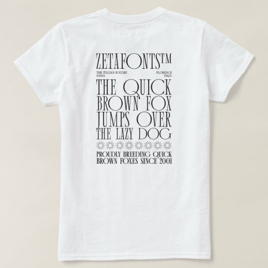 T-Shirt (B) - Zetafonts Pangram (Design achterkant)