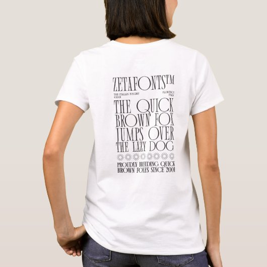 T-Shirt (B) - Zetafonts Pangram (Achterkant)