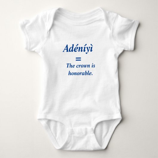 T-Shirt Baby Bodysuit: Gepersonaliseerd met Yoruba (Voorkant)