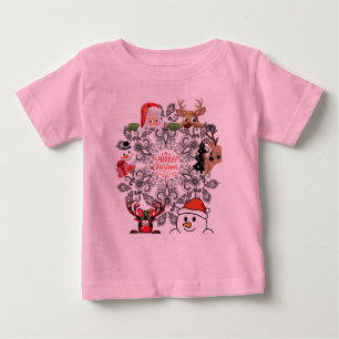 T-Shirt baby Christmas design roze